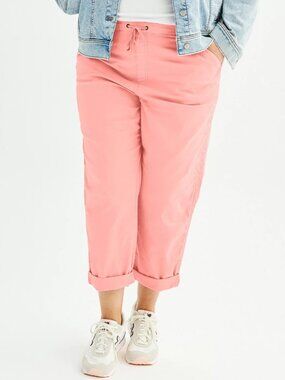 Sonoma Goods For Life Plus Size Small Peach Pockets Easy Paper Bag Waist Capri